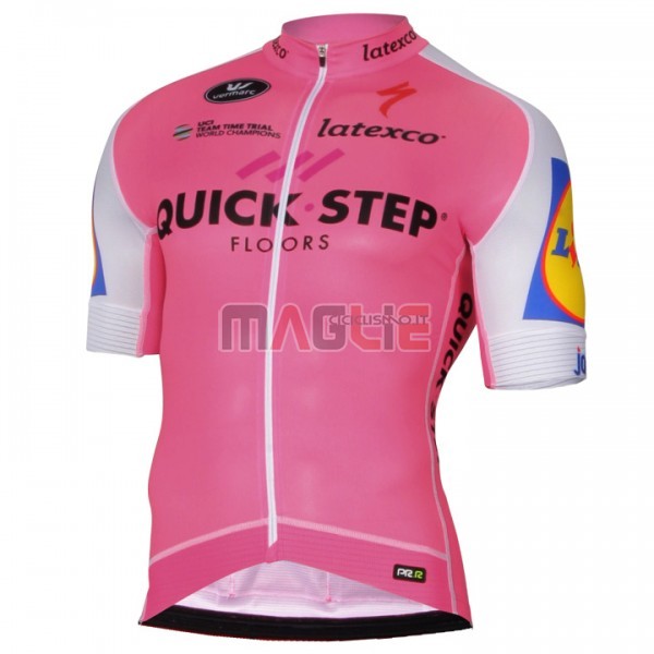 Maglia Quick Step Manica Corta 2017 Rosa